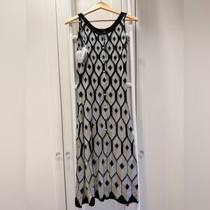NWT Paco Rabanne Multi black, gold and silver Geometric Pattern lurex Dress